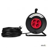 steck! Védőérintkezős hálózati hosszabbító kábeldobbal, 20 m