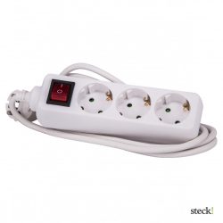 steck! 3-as elosztó, 1,5 m, kapcsolóval