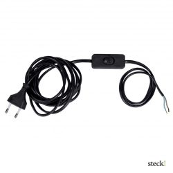 steck! Flexo kábel, fekete, 3 m, kapcsolóval