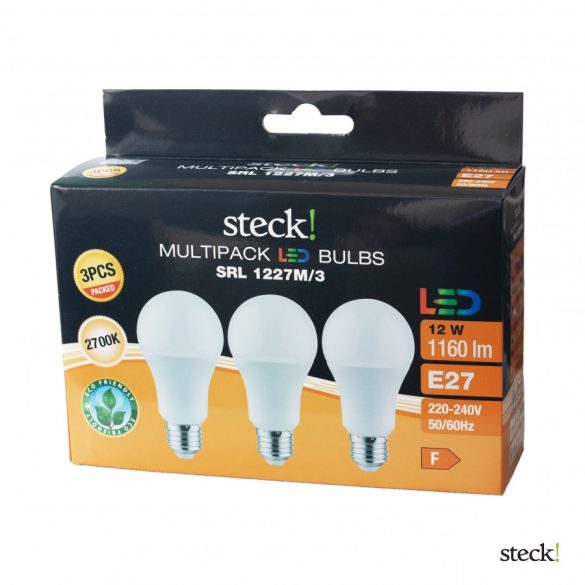 MULTIPACK (3 DB) LED fényforrás, 12W, E27 meleg fehér
