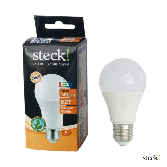 LED fényforrás, 15W, E27 meleg fehér