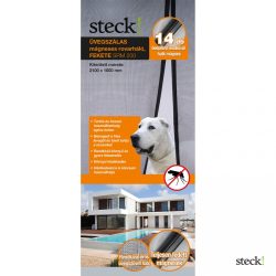   steck! Üvegszálas mágneses rovarháló ajtóra, fekete, 2100x1000 mm