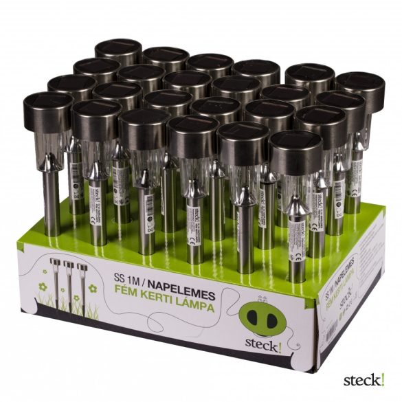 steck! Napelemes kerti lámpa, leszúrható, FÉM