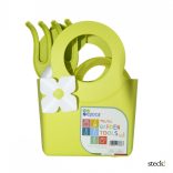 steck! Műanyag 5 db-os mini kerti eszköz szett táskával, lime