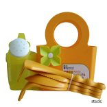 steck! Műanyag 5 db-os mini kerti eszköz szett táskával, mandarin