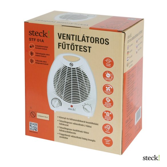 steck! Ventilátoros fűtőtest, biztonsági felborulás elleni kapcsolóval