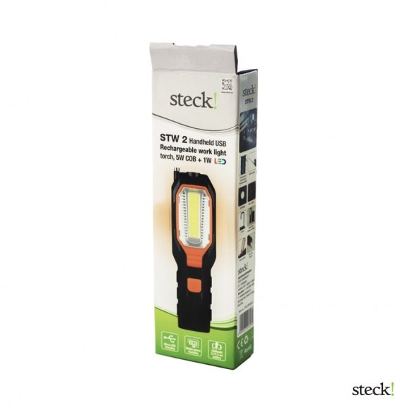 steck! TÖLTHETŐ munkalámpa 5W COB LED+1W LED