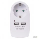 steck! Hálózati elosztó, 1 földelt, 2 USB