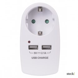 steck! Hálózati elosztó, 1 földelt, 2 USB