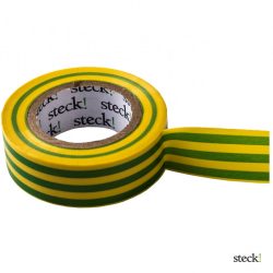 steck! Szigetelőszalag, zöld-sárga, 20 m